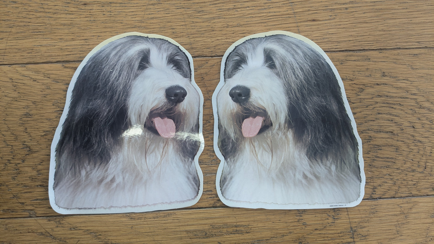 Dekaler Bearded collie 2-pack spegelvända