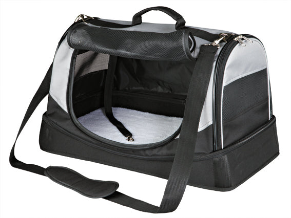 Transportväska Holly m. bädd <15 kg 30x30x50 cm, svart/grå