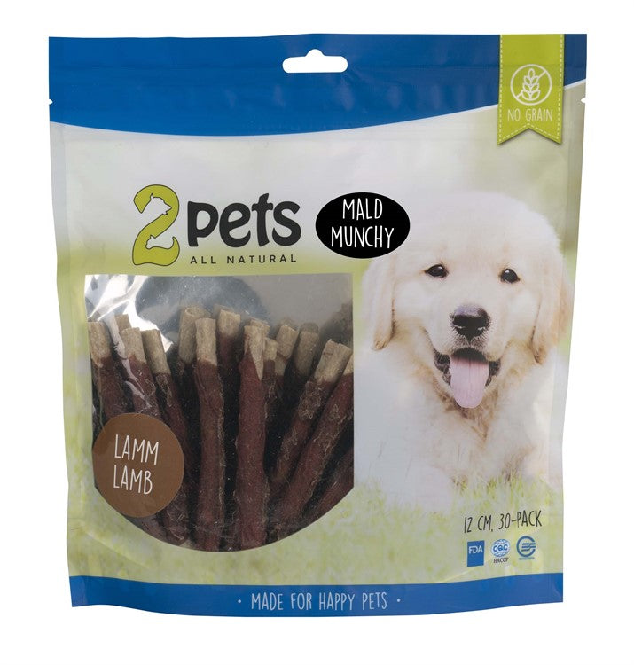 2pets tuggpinne mald, lamm, 12cm, 30-pack
