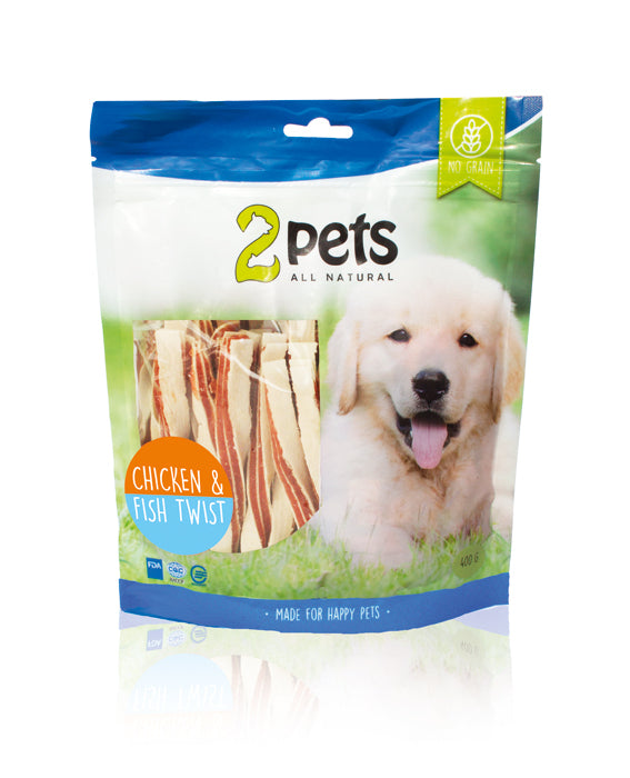 2pets Dogsnack Chicken&Fish Twist