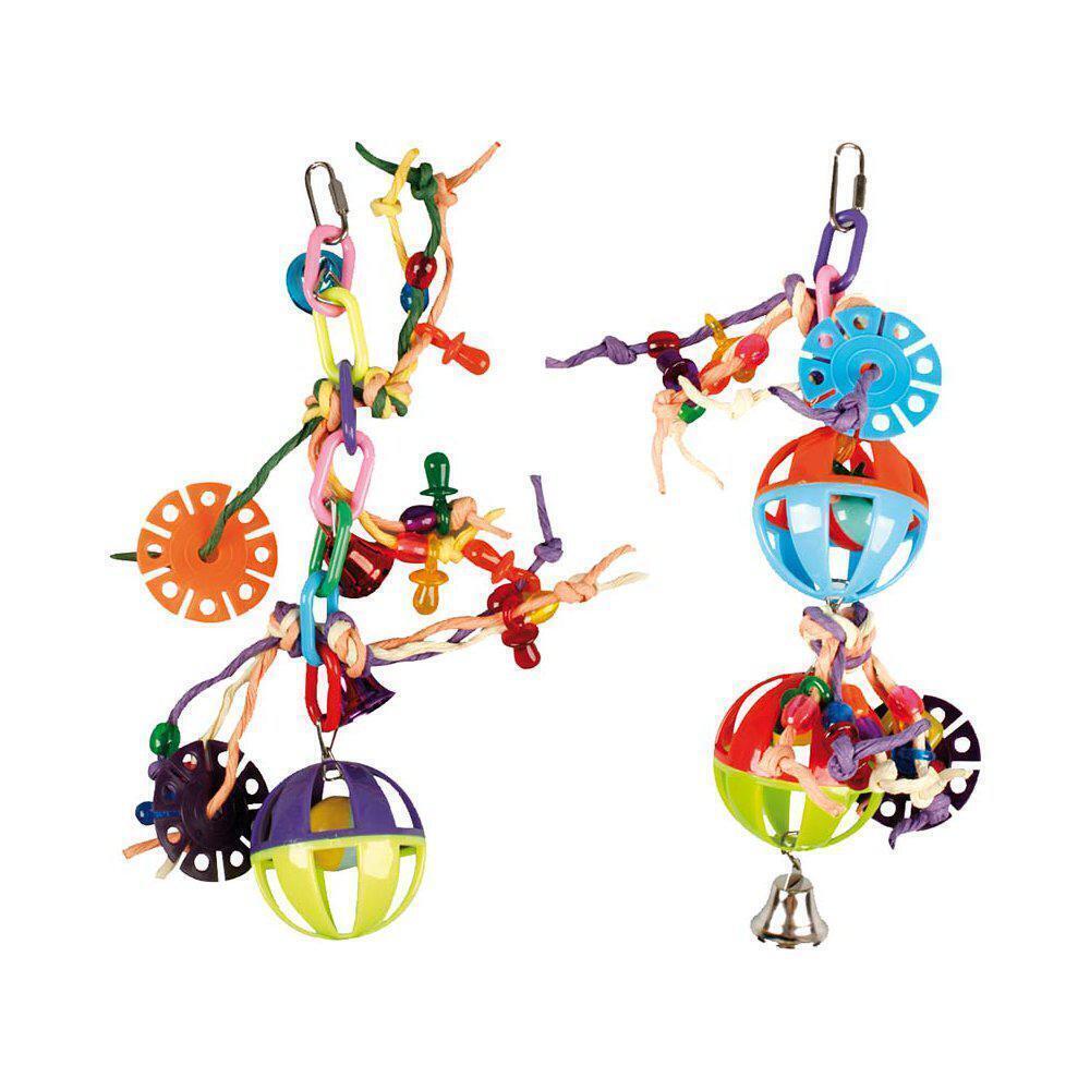 FÅGELLEK PARAKIT BALL WITH STRINGS 16x30CM