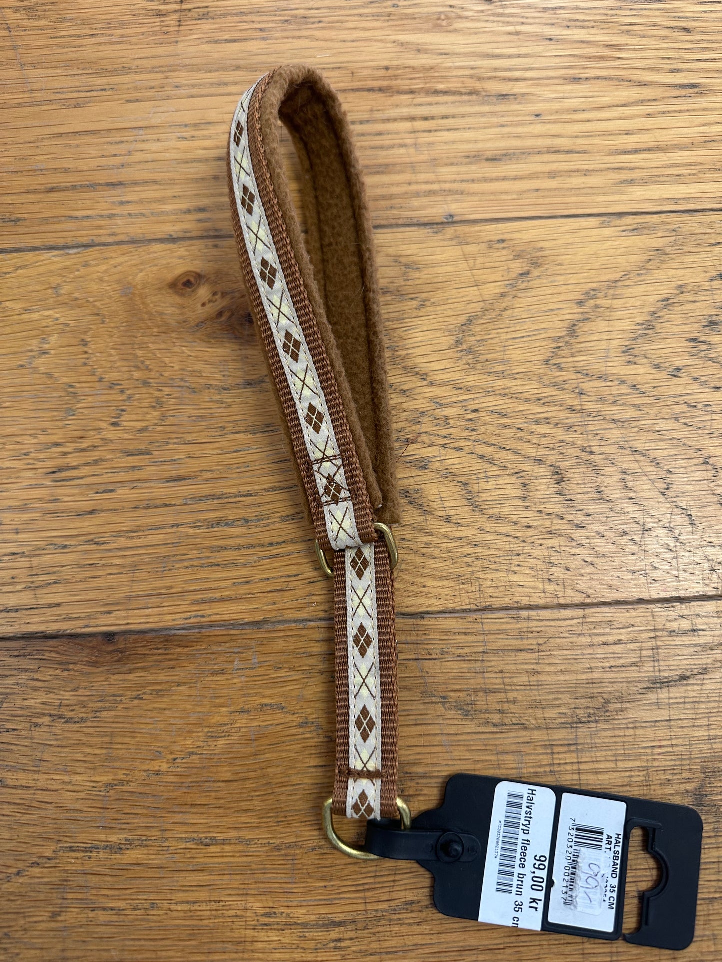 Halvstryp fleece brun 35 cm