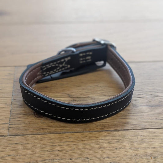 Jokke Läder halsband svart med bruna detaljer