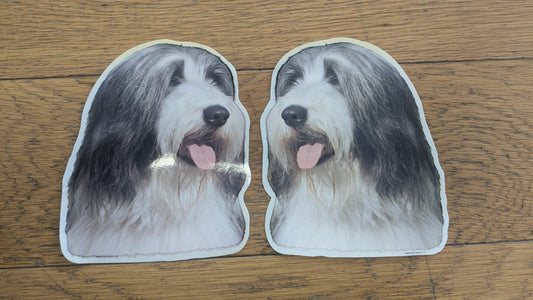 Dekaler Bearded collie 2-pack spegelvända