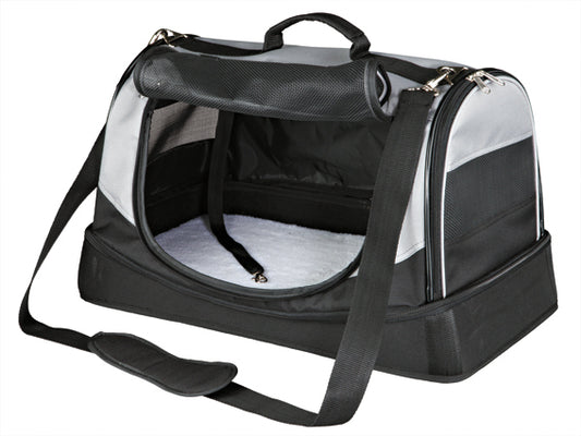 Transportväska Holly m. bädd <15 kg 30x30x50 cm, svart/grå