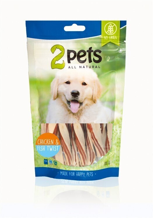 2pets Dogsnack Chicken&Fish Twist