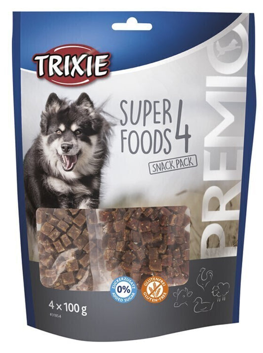 PREMIO 4 Superfoods, kyckling, anka, beef, lamm,4 × 100 g