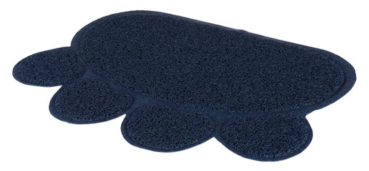 Kattlådematta, tass, PVC, 60 × 45 cm, mörkblå