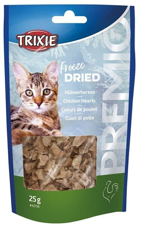 Trixie PREMIO frystorkade kycklinghjärtan, 25 g