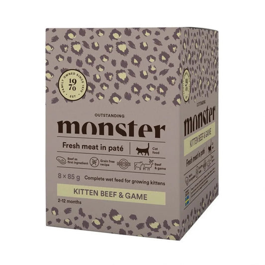 Monster Cat Pouches kitten Beef/ Game 85 g 8-pack