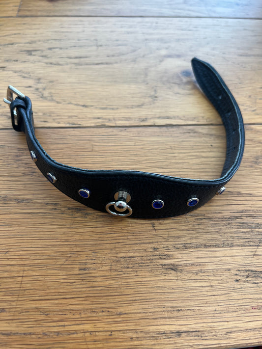 Läderhalsband Svart 27 cm