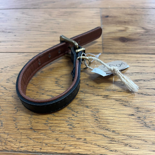 Läderhalsband Svart/Brun 30 cm
