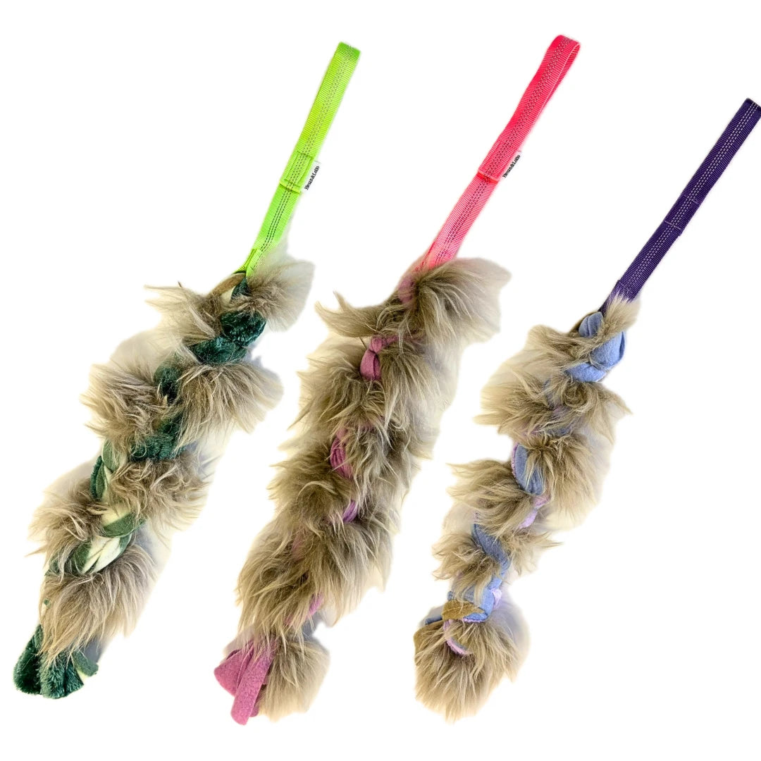 H&L Fårfläta 70-75cm med handtag rosa