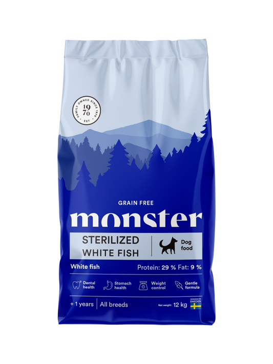 Monster Dog GF Sterilized White Fish