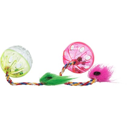 Kattleksak Boll med Svans, 2-pack